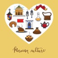 Morocco travel agency promo informative poster with cultural symbols