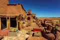 Morocco. The village of Ait Benhaddou. A coffee terrace Royalty Free Stock Photo