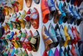 Moroccon colorful footwear magnets on display Royalty Free Stock Photo