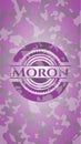 Moron pink camo emblem. Vector Illustration. Detailed Royalty Free Stock Photo