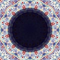 islamic pattern with blue circle frame background for design Royalty Free Stock Photo