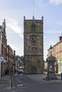 Morpeth town centre with clock tower