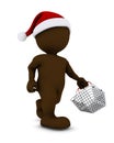 Morph Man with christmas shopping basket Royalty Free Stock Photo