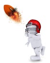 Morph Man throwing flaming Americal football Royalty Free Stock Photo