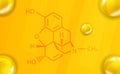 Morphine chemical formula. Morphine 3D Realistic chemical molecular structure Royalty Free Stock Photo