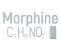 Morphine concept chemical formula icon label, text font vector illustration, isolated on white. Periodic element table, addictive Royalty Free Stock Photo