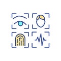 Morphological biometrics RGB color icon Royalty Free Stock Photo