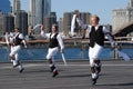Morris Dancers Performing by the East River Royalty Free Stock Photo