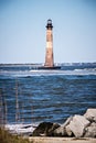 Morris island lighthouse on a sunny day Royalty Free Stock Photo