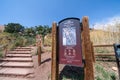 The Red Rocks Trading Post trail sign and trailhead Royalty Free Stock Photo