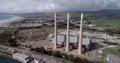 Morro Bay Power Plant in Morro Bay. Abandonment Power Plant in California. California. Drone. USA 9