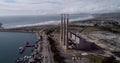 Morro Bay Power Plant in Morro Bay. Abandonment Power Plant in California. California. Drone. USA 6