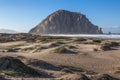 Morro bay rock and beach in the morning Royalty Free Stock Photo