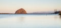 Morro bay rock and a port in the morning. Panoramic picture. Royalty Free Stock Photo