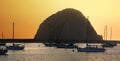 Morro Bay Rock sunset panoramaCalifornia, USA Royalty Free Stock Photo