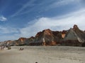 Morro Branco Beach and its cliffs in the tourist city of Fortaleza Royalty Free Stock Photo