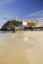 MORRO JABLE, FUERTEVENTURA SPAIN - OCTOBER 22, 2017: Beach Playa del Matorral. Royalty Free Stock Photo