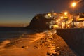 Morro Jable village nad Jandia Playa beach illuminated at night. Fuerteventura