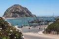 Morro Rock in the harbor of Morro Bay, California Royalty Free Stock Photo