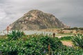 Morro Rock, a volcanic plug in Morro bay, California, on the Pacific Coast at the entrance to Morro Bay harbor Royalty Free Stock Photo