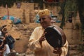 Morrocan villagaer playing drum