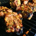 Morroccan Lamb Chops in the Grill Royalty Free Stock Photo