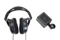 A morse code key and black headphones Royalty Free Stock Photo