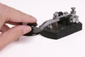 Morse Code Key with hand Royalty Free Stock Photo