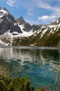 Morskie Oko pond in polish Tatra mountains Royalty Free Stock Photo