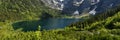 Morskie oko lake panorama, Tatra mountains, Zakopane, Poland Royalty Free Stock Photo