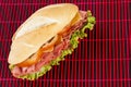 Mortadela sandwich Royalty Free Stock Photo