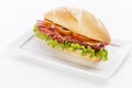 Mortadela sandwich Royalty Free Stock Photo
