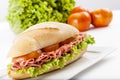 Mortadela sandwich Royalty Free Stock Photo