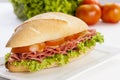 Mortadela sandwich Royalty Free Stock Photo