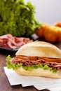 Mortadela sandwich Royalty Free Stock Photo