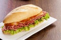 Mortadela sandwich Royalty Free Stock Photo