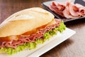 Mortadela sandwich Royalty Free Stock Photo