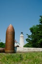 Mortar Artillery Shells at Sandy Hook Lighthouse New Jersey Royalty Free Stock Photo