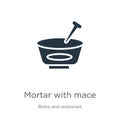 Mortar with mace icon vector. Trendy flat mortar with mace icon from bistro and restaurant collection isolated on white background