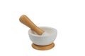 Mortar and pestle isolated on white background. Royalty Free Stock Photo