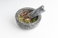 A mortar and pestle Lesung Batu