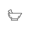 Mortar and pestle line icon Royalty Free Stock Photo