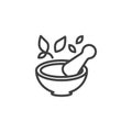 Mortar and pestle line icon Royalty Free Stock Photo