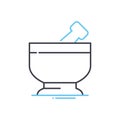 mortar and pestle line icon, outline symbol, vector illustration, concept sign Royalty Free Stock Photo