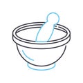 mortar pestle line icon, outline symbol, vector illustration, concept sign Royalty Free Stock Photo