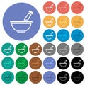 Single empty wide trash outline round flat multi colored icons Royalty Free Stock Photo