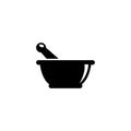 Mortar and Pestle Pharmacy Flat Vector Icon Royalty Free Stock Photo