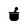 Mortar and Pestle Pharmacy Flat Vector Icon Royalty Free Stock Photo