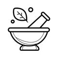 Mortar and pestle pharmacy icon