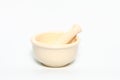 Mortar and pestle of pharmacy isolated on white background Royalty Free Stock Photo